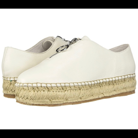 JSlides Ryan white leather espadrille sneakers 10 - Picture 1 of 7